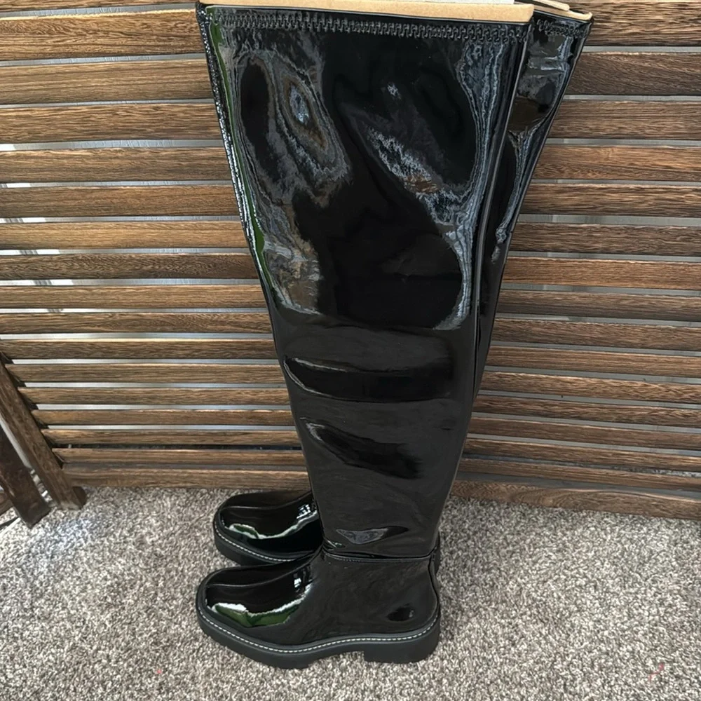 NWT- never worn! Sam Edelman Patent Leather over the knee black boots. Size 7 - Picture 6 of 8
